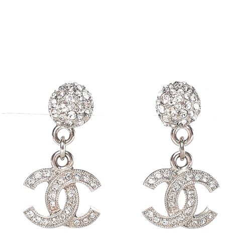 chanel cc silver earrings